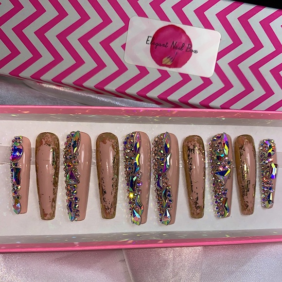 XL coffin bling press on nails comes in various sizes - Picture 2 of 6